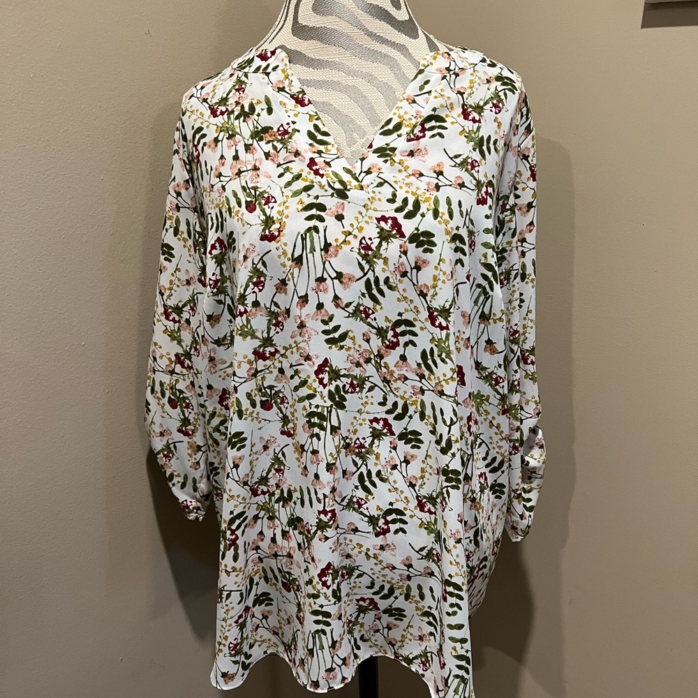 Chaus New York floral tunic blouse, 1X